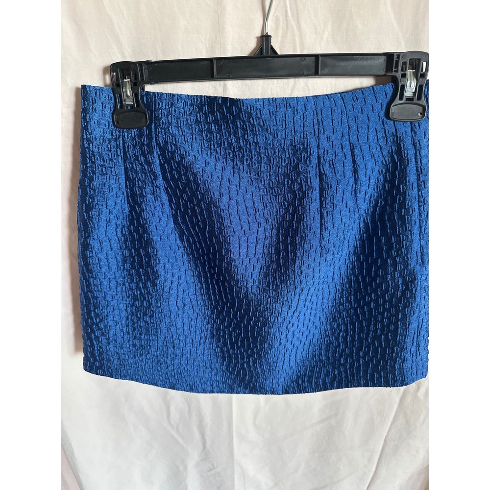 Zara Mini Skirt Textured Blue Party Cocktail Clubbing S